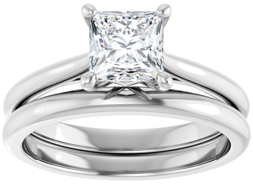 Sužadėtuvių Žiedas „Solitaire“ 585 Baltojo Aukso Square 5.5mm (8)