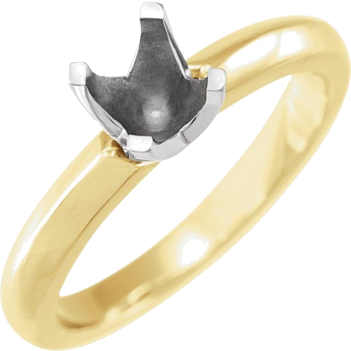 14K Yellow   White 4.1 mm Round 4-Prong Low Solstice Solitaire® Engagement Ring Mounting (1)