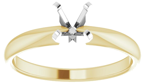 14K Yellow White 5.0-5.3 mm Round Solitaire Engagement Ring Mounting (3)