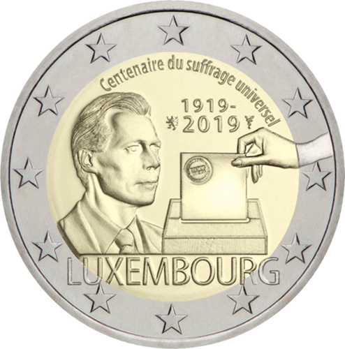 2019 Luxembourg Universal Voting Right 2 euro coin (1)