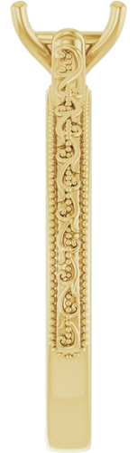 Sužadėtuvių Žiedas „Solitaire Sculptural“ 14k yellow gold Emerald 6mm x 4mm (4)