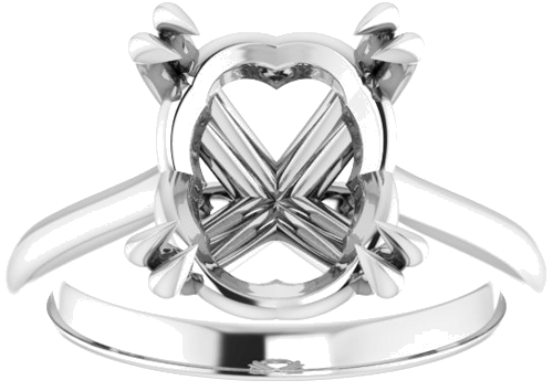 Sužadėtuvių Žiedas „Solitaire“ 417 Baltojo Aukso Oval 12mm x 10mm (3)