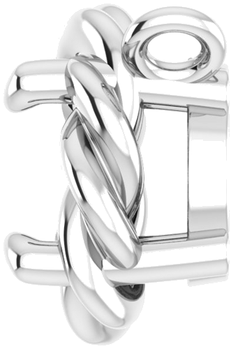 Pakabukas „Claw-Prong Rope“ 585 Baltojo Aukso Round 4.5mm (3)