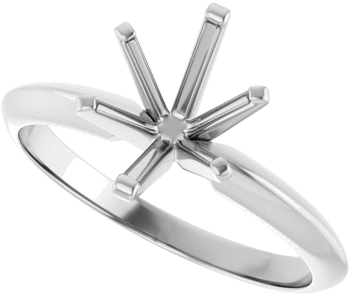 Platinum 9x7 mm Oval 6-Prong Solitaire Engagement Ring Mounting (5)