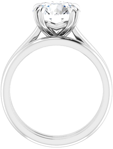 14K White 9 mm Round Solitaire Engagement Ring Mounting (7)