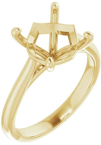 Sužadėtuvių Žiedas „Solitaire“ 585 Geltonojo Aukso Cushion 9mm (1)