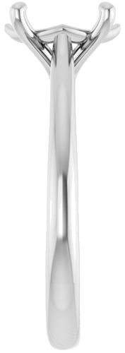 14K White 9x7 mm Oval Solitaire Engagement Ring Mounting (4)