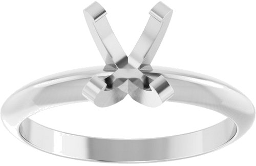 14K White 7x5 mm Oval Solitaire Engagement Ring Mounting (3)