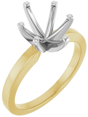 Sužadėtuvių Žiedas „Solitaire“ 585 Baltojo Ir Geltonojo Aukso Oval 10mm x 8mm (1)