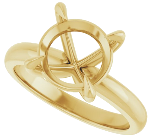 Sužadėtuvių Žiedas „Solitaire“ 585 Geltonojo Aukso Round 10mm (5)