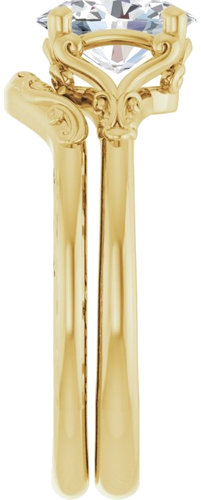 10K Yellow 8x6 mm Oval Solitaire Engagement Ring Mounting (9)