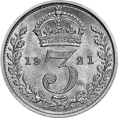 3 Pence George V (1911-1920) Great Britain Silver Coin (2)