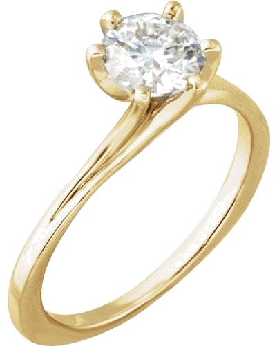 14K Yellow 6.5 mm Round Engagement Ring Mounting (5)