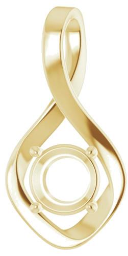 14K Yellow 7 mm Round Pendant Mounting (1)