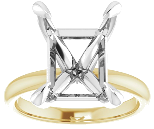 Sužadėtuvių Žiedas „Solitaire“ 585 Baltojo Ir Geltonojo Aukso Emerald 12mm x 10mm (3)