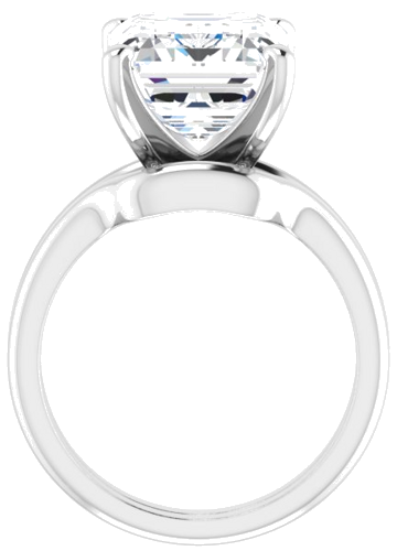 10K White  12x10 mm Emerald Solitaire Engagement Ring Mounting (7)