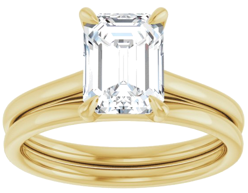 Sužadėtuvių Žiedas „Solitaire“ 417 Geltonojo Aukso Emerald 8mm x 6mm (8)