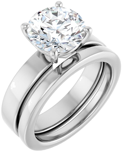 14K White 9 mm Round Solitaire Engagement Ring Mounting (6)