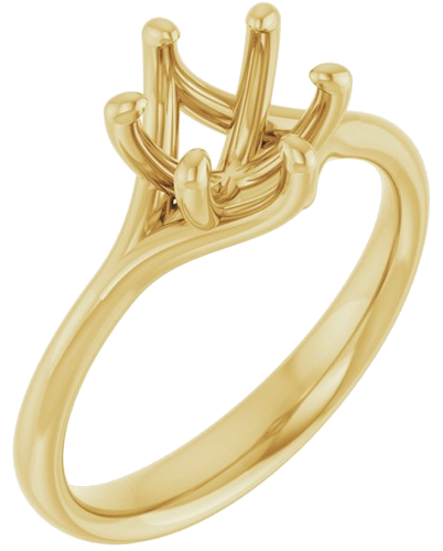 18K Yellow 7 mm Round Engagement Ring Mounting (1)
