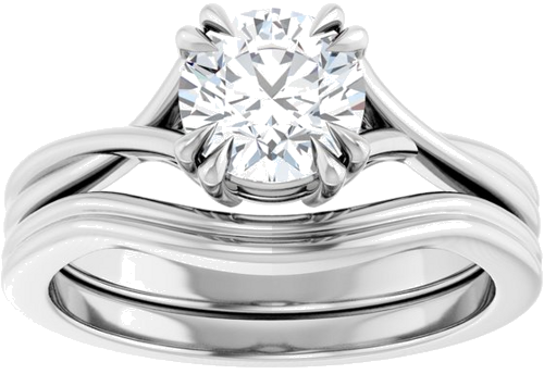 14K White 6.5 mm Round Solitaire Engagement Ring Mounting (8)