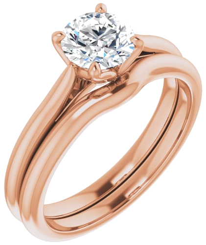 14K Rose  6 mm Round Solitaire Engagement Ring Mounting (6)