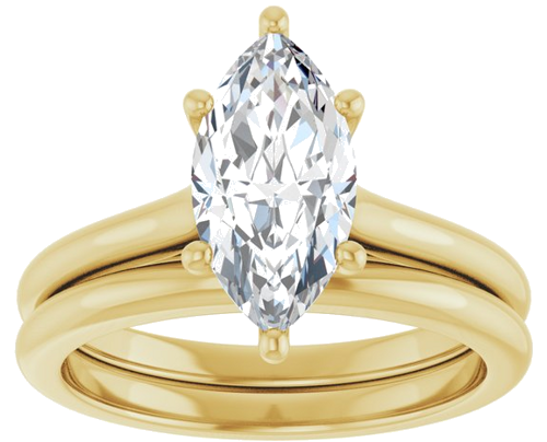 Sužadėtuvių Žiedas „Solitaire“ 750 Geltonojo Aukso Marquise 12mm x 6mm (8)