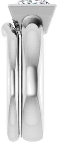 Sužadėtuvių Žiedas „Bezel-Set Solitaire“ 585 Baltojo Aukso Square 7mm (9)