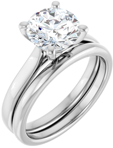 Platinum 8 mm Round Engagement Ring Mounting (6)