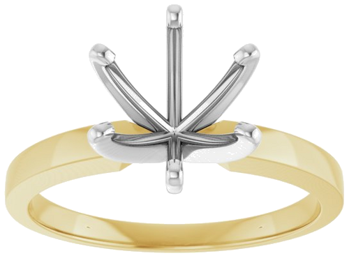 14K Yellow   White 8.6-9.1 mm Round 6-Prong Solitaire Engagement Ring Mounting (3)