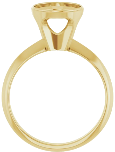 14K Yellow 10 x 8 mm Oval Solitaire Engagement Ring Mounting (2)