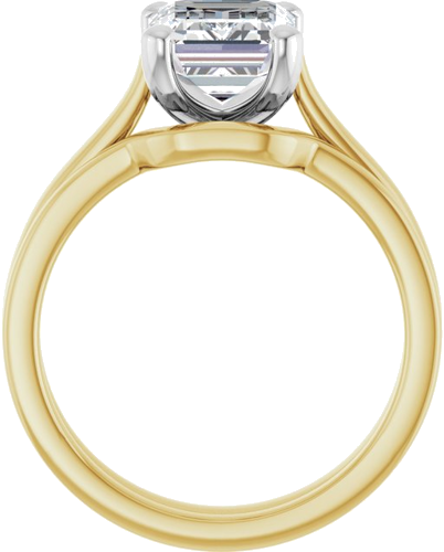 14K Yellow   White 9x7 mm Emerald Engagement Ring Mounting (7)