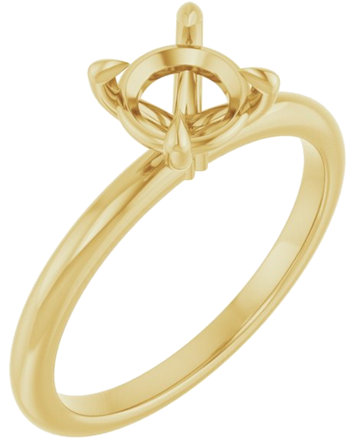 14K Yellow 6.5 mm Round Solitaire Engagement Ring Mounting (1)