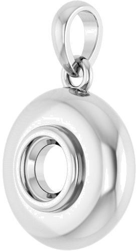 Sterling Silver 4 mm Round Bezel-Set Puffy Pendant Mounting (2)