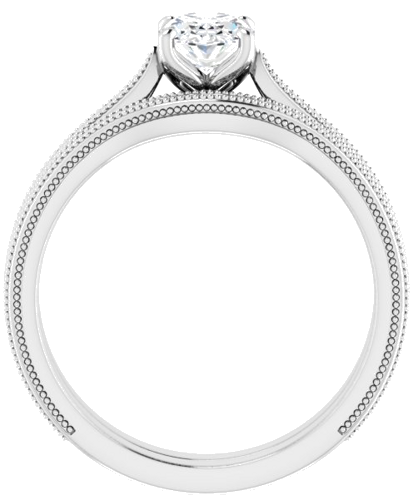 Sužadėtuvių Žiedas „Solitaire“ 14k white gold Oval 7mm x 5mm (7)