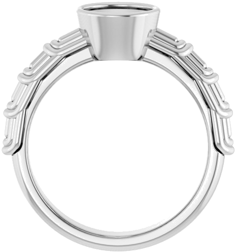 14K White 7.4 mm Round Solitaire Engagement Ring Mounting (2)