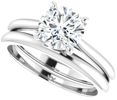 14K White 7 mm Round Solitaire Engagement Ring Mounting (10)