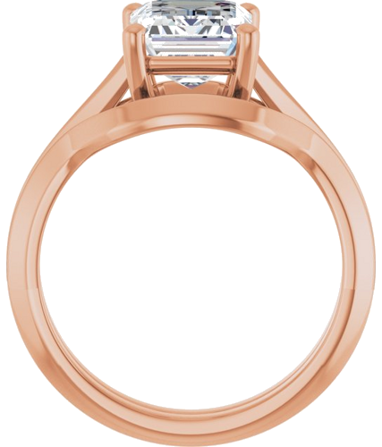 Sužadėtuvių Žiedas „Solitaire“ 585 Rožinis Aukso Emerald 9mm x 7mm (7)