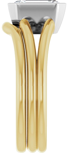 Sužadėtuvių Žiedas „Bezel-Set Solitaire“ 585 Baltojo Ir Geltonojo Aukso Emerald 8mm x 6mm (9)