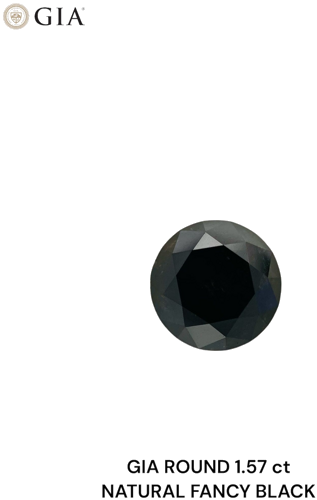 1.57 carat Fancy  Black-VVS2 Excellent cut Natūralus Round Deimantas (1)