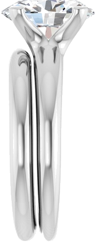 Sužadėtuvių Žiedas „Solitaire“ 585 Baltojo Aukso Oval 10mm x 8mm (9)