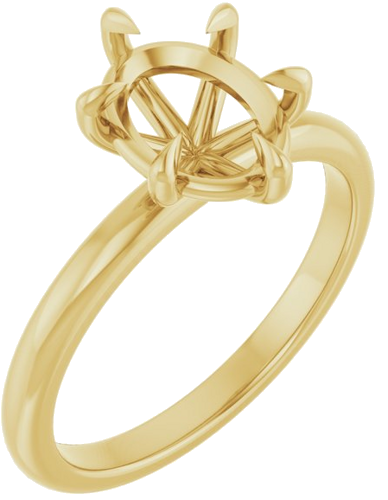 14K Yellow 9x7 mm Oval Solitaire Engagement Ring Mounting (1)