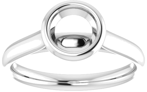 14K White  6 mm Round Solitaire Engagement Ring Mounting (3)