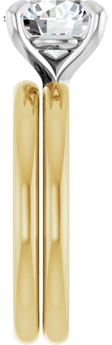 Sužadėtuvių Žiedas „Solitaire“ 585 Baltojo Ir Geltonojo Aukso Round 8.2mm (9)