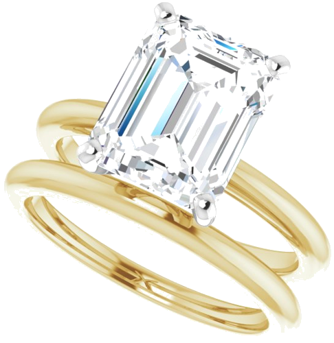 Sužadėtuvių Žiedas „Solitaire“ 585 Baltojo Ir Geltonojo Aukso Emerald 10mm x 8mm (10)