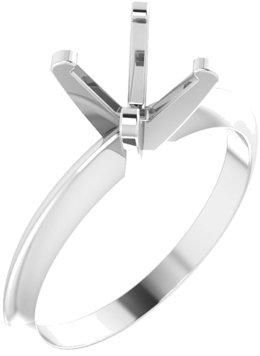 14K White 6.0-6.6 mm Round 4-Prong Solitaire Engagement Mounting (1)