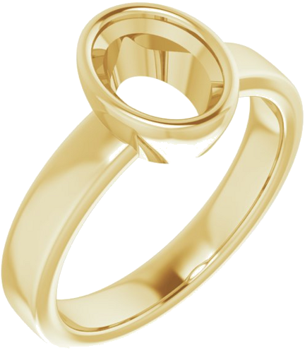 14K Yellow 8x6 mm Oval Solitaire Engagement Ring Mounting (1)