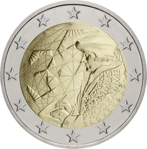 2022 Slovakija Erasmus 35-metis 2 eurų moneta (1)