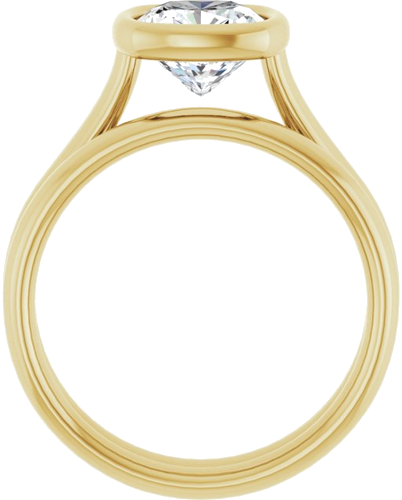 14K Yellow  7 mm Cushion Solitaire Engagement Ring Mounting (7)