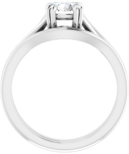 14K White 6 mm Round Solitaire Engagement Ring Mounting (7)