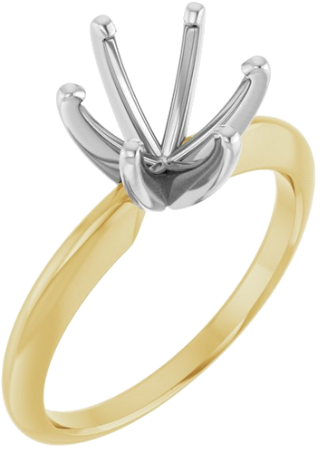 Sužadėtuvių Žiedas „Solitaire“ 585 Baltojo Ir Geltonojo Aukso Round 7.8mm x 8.6mm (1)